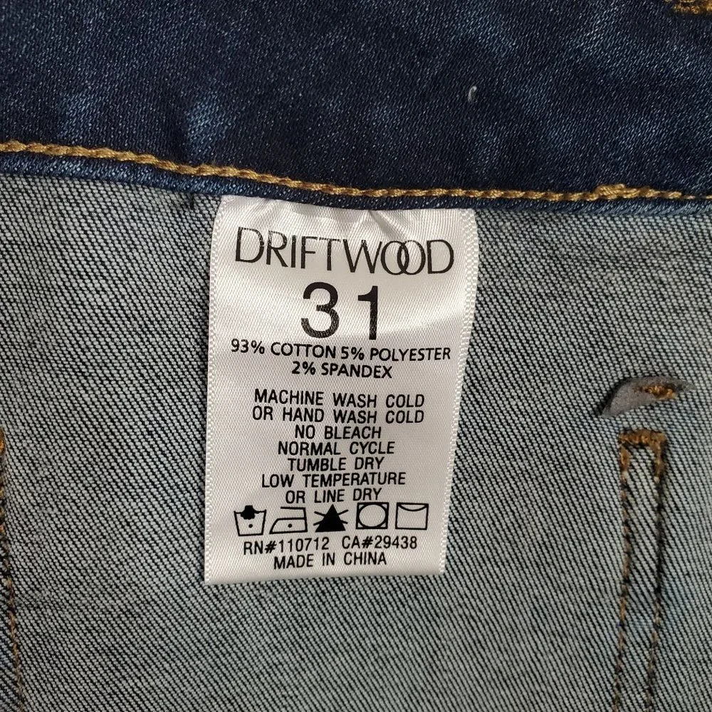 Driftwood Size 31 x 34 Jeans Wyatt Boot Trouser Denim Leopard Trim Tiger King - Picture 8 of 10